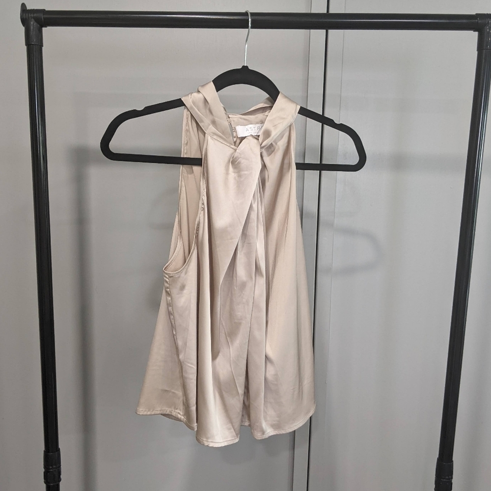 ASTR Satin Sleeveless High-Neck Top - Picture 2 of 9